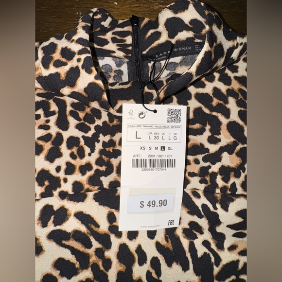 ZARA Animal Print Oversized Blouse size L - Picture 12 of 16